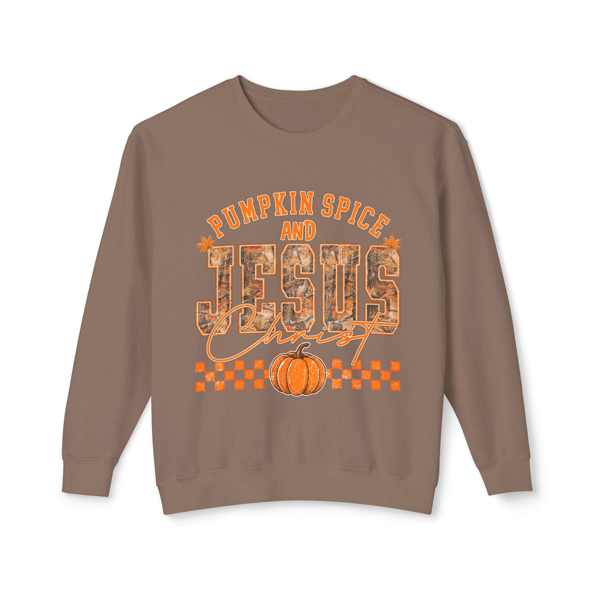 Pumpkin Spice and Jesus Christ Comfort Colors Crewneck Sweatshirt