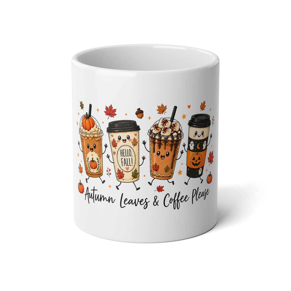 Autumn Leaves & Coffee Please 20 oz Jumbo Mug