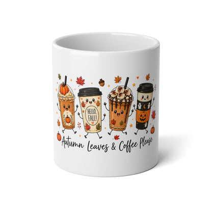 Autumn Leaves & Coffee Please 20 oz Jumbo Mug