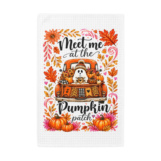 Meet Me at the Pumpkin Patch Waffle Weave Kitchen Towel